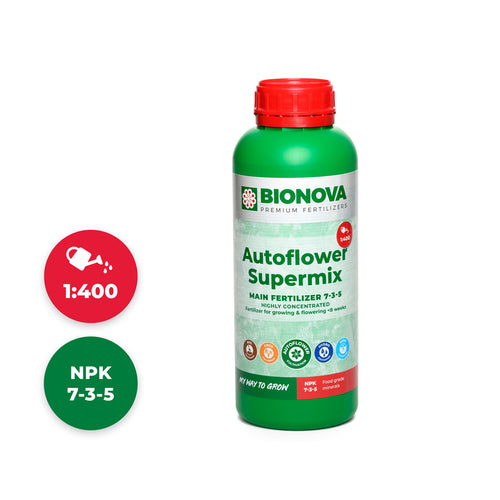 Bionova Autoflower Supermix 1 Liter Flasche, All-in-One Flüssigdünger für Autoflowers