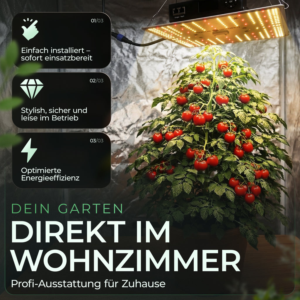 Grow Lampe 100W Smart Cockpit mit Klimasensor, Timer und Dimmer | Vollspektrum LED Pflanzenlampe von Rogue Grower