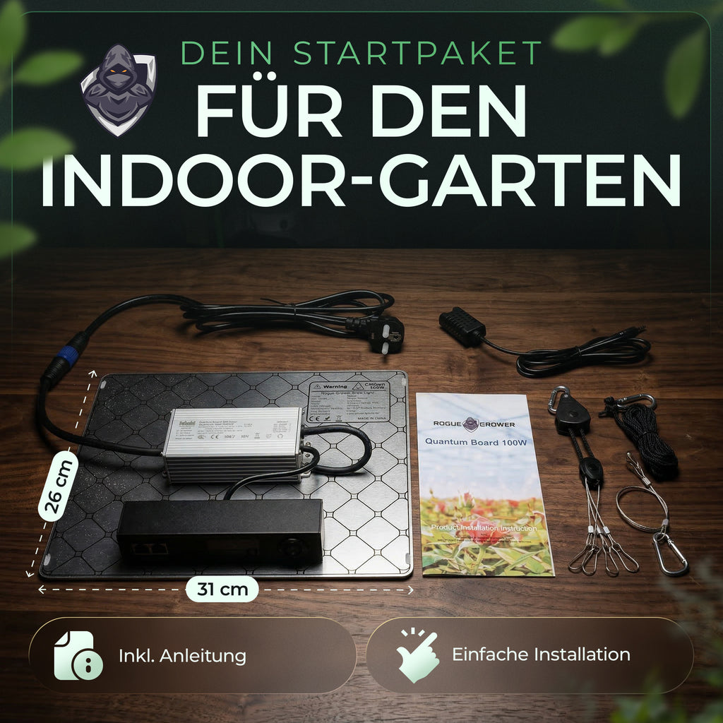 Grow Lampe 100W Smart Cockpit mit Klimasensor, Timer und Dimmer | Vollspektrum LED Pflanzenlampe von Rogue Grower